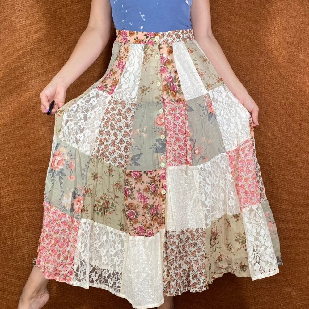 Patchwork floral skirt, size 4